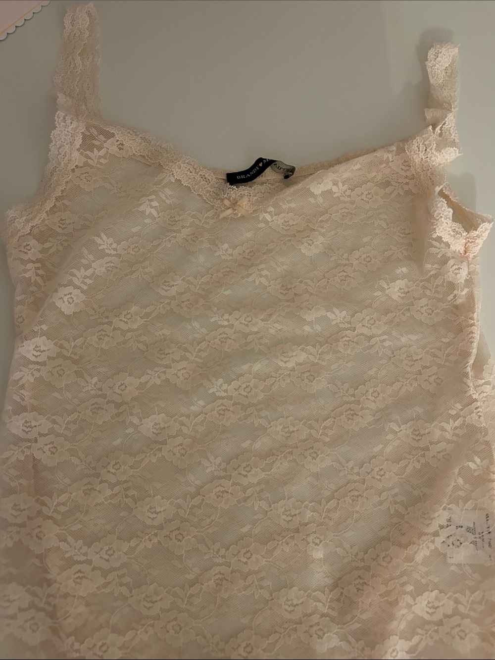Brandy Melville- Vintage Lace Camisole Tank Top - Cream